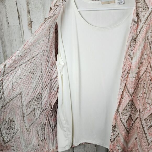 Alfred Dunner 2 Piece Blouse and Jacket Peach Brown Size 1X - Picture 6 of 9